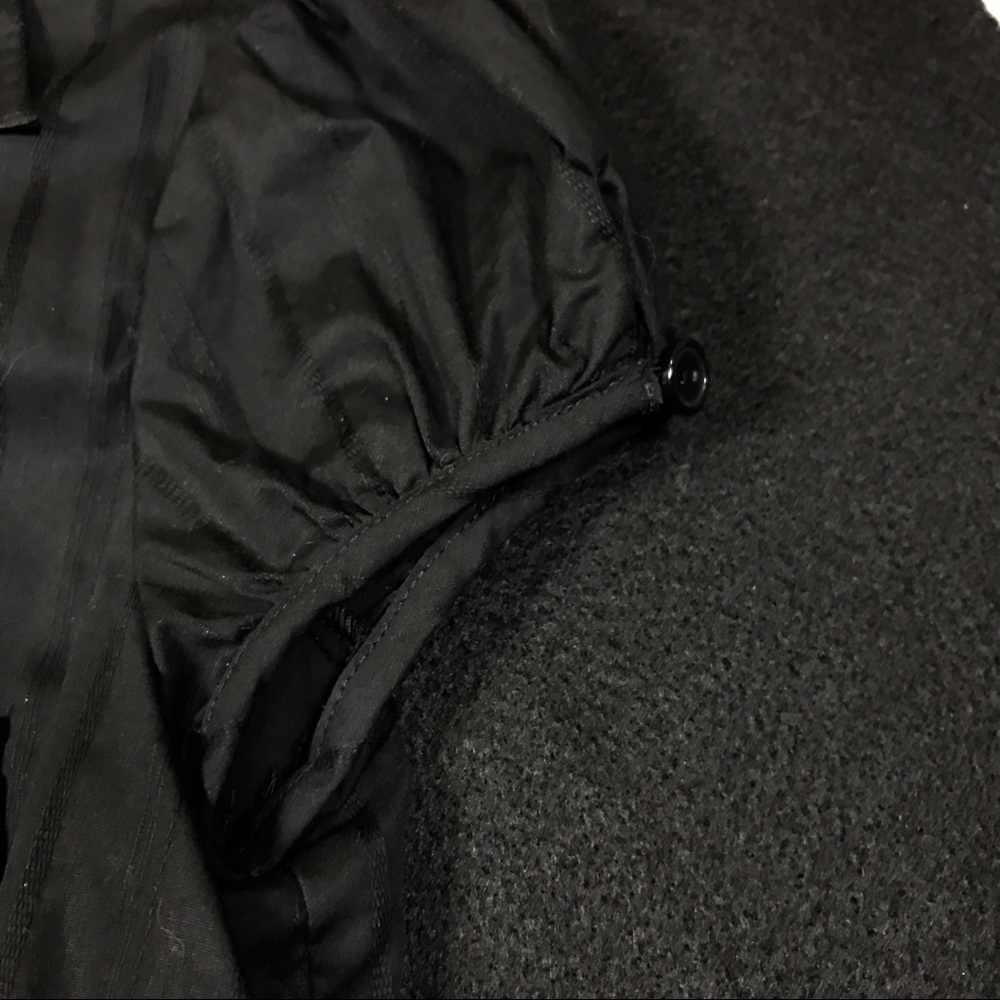 A Byer Long Black Shirt Sz M Cap Sleeve W/ button - Picture 5 of 8